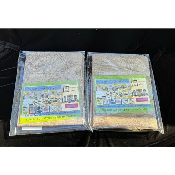 2 Vintage Old World Map Kraft Tissue Paper - 20"x30" Sheets 24 Sheets Each - Picture 1 of 8
